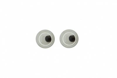 Глазки для игрушек, круглые, с бегающими зрачками, 3 мм/упак.100+/-5 шт, цв. -черно-белые - купить в Нижнем Новгороде. Цена: 25.40 руб.