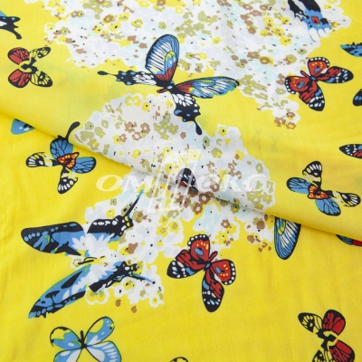 Плательная ткань "Софи" 7.2, 75 гр/м2, шир.150 см, принт бабочки - купить в Нижнем Новгороде. Цена 241.49 руб.