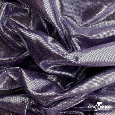 Трикотажное полотно голограмма, шир.140 см, #602 -фиолет/серебро - купить в Нижнем Новгороде. Цена 385.88 руб.