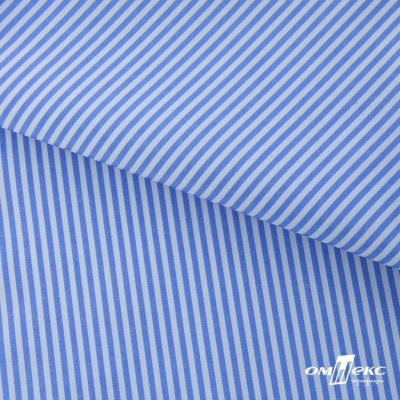 Ткань сорочечная Полоска Кенди, 115 г/м2, 58% пэ,42% хл, шир.150 см, цв.2-голубой, (арт.110) - купить в Нижнем Новгороде. Цена 306.69 руб.