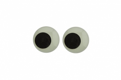 Глазки для игрушек, круглые, с ресничками, 10 мм/упак.50+/-2 шт, цв. -черно-белые - купить в Нижнем Новгороде. Цена: 21.24 руб.