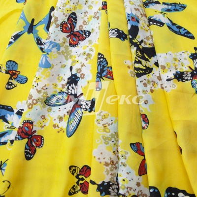 Плательная ткань "Софи" 7.2, 75 гр/м2, шир.150 см, принт бабочки - купить в Нижнем Новгороде. Цена 241.49 руб.