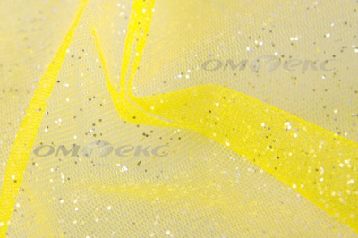 Сетка Глиттер, 40 гр/м2, шир.160см, цвет жёлтый - купить в Нижнем Новгороде. Цена 163.01 руб.