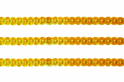 Пайетки "ОмТекс" на нитях, CREAM, 6 мм С / упак.73+/-1м, цв. 92 - золото - купить в Нижнем Новгороде. Цена: 484.77 руб.