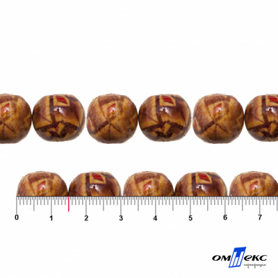 0133-Бусины деревянные "ОмТекс", 15 мм, упак.50+/-3шт - купить в Нижнем Новгороде. Цена: 77 руб.