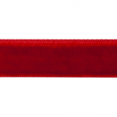 Лента бархатная нейлон, шир.12 мм, (упак. 45,7м), цв.45-красный - купить в Нижнем Новгороде. Цена: 396 руб.