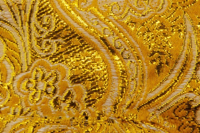 Ткань костюмная жаккард №12, 140 гр/м2, шир.150см, цвет жёлтый - купить в Нижнем Новгороде. Цена 383.29 руб.