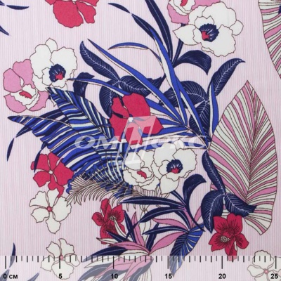 Плательная ткань "Фламенко" 18.1, 80 гр/м2, шир.150 см, принт растительный - купить в Нижнем Новгороде. Цена 239.03 руб.