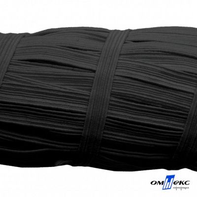 Резиновые нити с текстильным покрытием, шир. 6 мм (55 м/уп), цв.-черный - купить в Нижнем Новгороде. Цена: 210.75 руб.