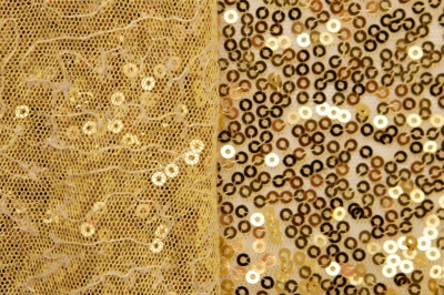 Сетка с пайетками №6, 188 гр/м2, шир.130см, цвет золото - купить в Нижнем Новгороде. Цена 371.02 руб.