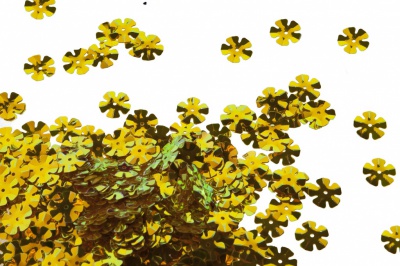 Пайетки "ОмТекс" россыпью,DOUBLE SIDED GOLD,цветок 14 мм/упак.50 гр, цв. 0460-золото - купить в Нижнем Новгороде. Цена: 80.93 руб.