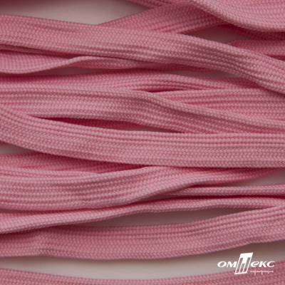 Шнур плетеный (плоский) d-12 мм, (уп.90+/-1м), 100% полиэстер, цв.256 - розовый - купить в Нижнем Новгороде. Цена: 8.62 руб.