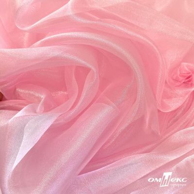 Ткань органза, 100% полиэстр, 28г/м2, шир. 150 см, цв. #47 розовая пудра - купить в Нижнем Новгороде. Цена 86.24 руб.