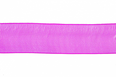 Лента органза 1015, шир. 10 мм/уп. 22,8+/-0,5 м, цвет ярк.розовый - купить в Нижнем Новгороде. Цена: 38.39 руб.