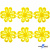 Кружево гипюр "Ромашка" 0575-1169, шир. 25 мм/уп.13,7 м, цвет 8208-жёлтый - купить в Нижнем Новгороде. Цена: 292.71 руб.