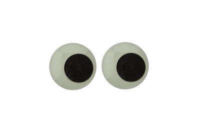 Глазки для игрушек, круглые, с бегающими зрачками, 15 мм/упак.50+/-2 шт, цв. -черно-белые - купить в Нижнем Новгороде. Цена: 47.40 руб.