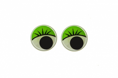 Глазки для игрушек, круглые, с бегающими зрачками, 8 мм/упак.50+/-2 шт, цв. -зеленый - купить в Нижнем Новгороде. Цена: 59.66 руб.