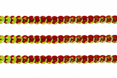 Пайетки "ОмТекс" на нитях, CREAM, 6 мм С / упак.73+/-1м, цв. 96 - красный - купить в Нижнем Новгороде. Цена: 484.77 руб.