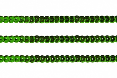 Пайетки "ОмТекс" на нитях, SILVER-BASE, 6 мм С / упак.73+/-1м, цв. 4 - зеленый - купить в Нижнем Новгороде. Цена: 484.77 руб.