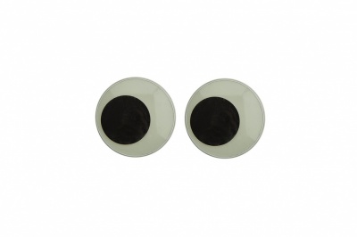 Глазки для игрушек, круглые, с бегающими зрачками, 12 мм/упак.50+/-2 шт, цв. -черно-белые - купить в Нижнем Новгороде. Цена: 38.32 руб.