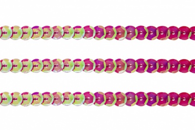 Пайетки "ОмТекс" на нитях, CREAM, 6 мм С / упак.73+/-1м, цв. 89 - розовый - купить в Нижнем Новгороде. Цена: 468.37 руб.