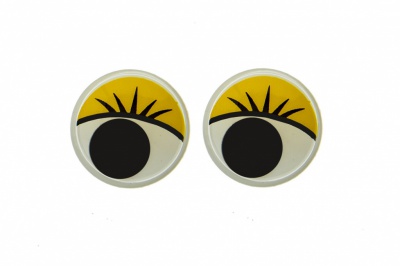 Глазки для игрушек, круглые, с бегающими зрачками, 15 мм/упак.50+/-2 шт, цв. -желтый - купить в Нижнем Новгороде. Цена: 113.01 руб.