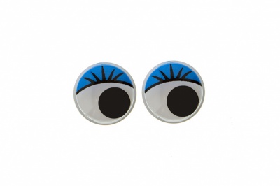 Глазки для игрушек, круглые, с бегающими зрачками, 8 мм/упак.50+/-2 шт, цв. -синий - купить в Нижнем Новгороде. Цена: 59.05 руб.