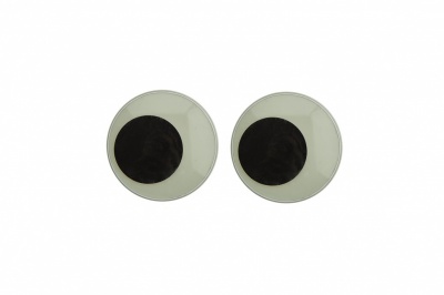 Глазки для игрушек, круглые, с бегающими зрачками, 18 мм/упак.50+/-2 шт, цв. -черно-белые - купить в Нижнем Новгороде. Цена: 41.81 руб.