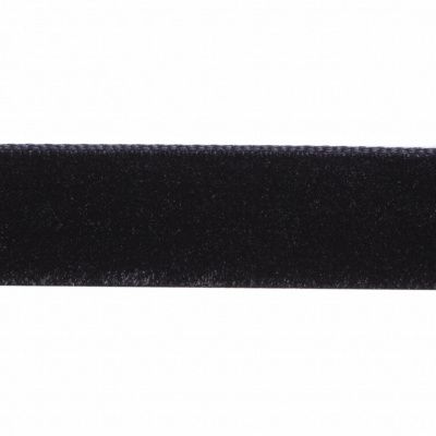 Лента бархатная нейлон, шир.12 мм, (упак. 45,7м), цв.03-черный - купить в Нижнем Новгороде. Цена: 448.27 руб.